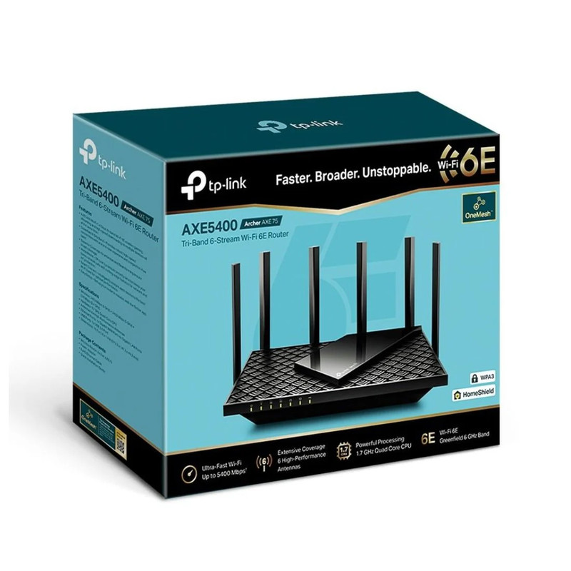 TP-Link Archer AXE75 Tri-Band Wi-Fi 6E System Router - راوتر